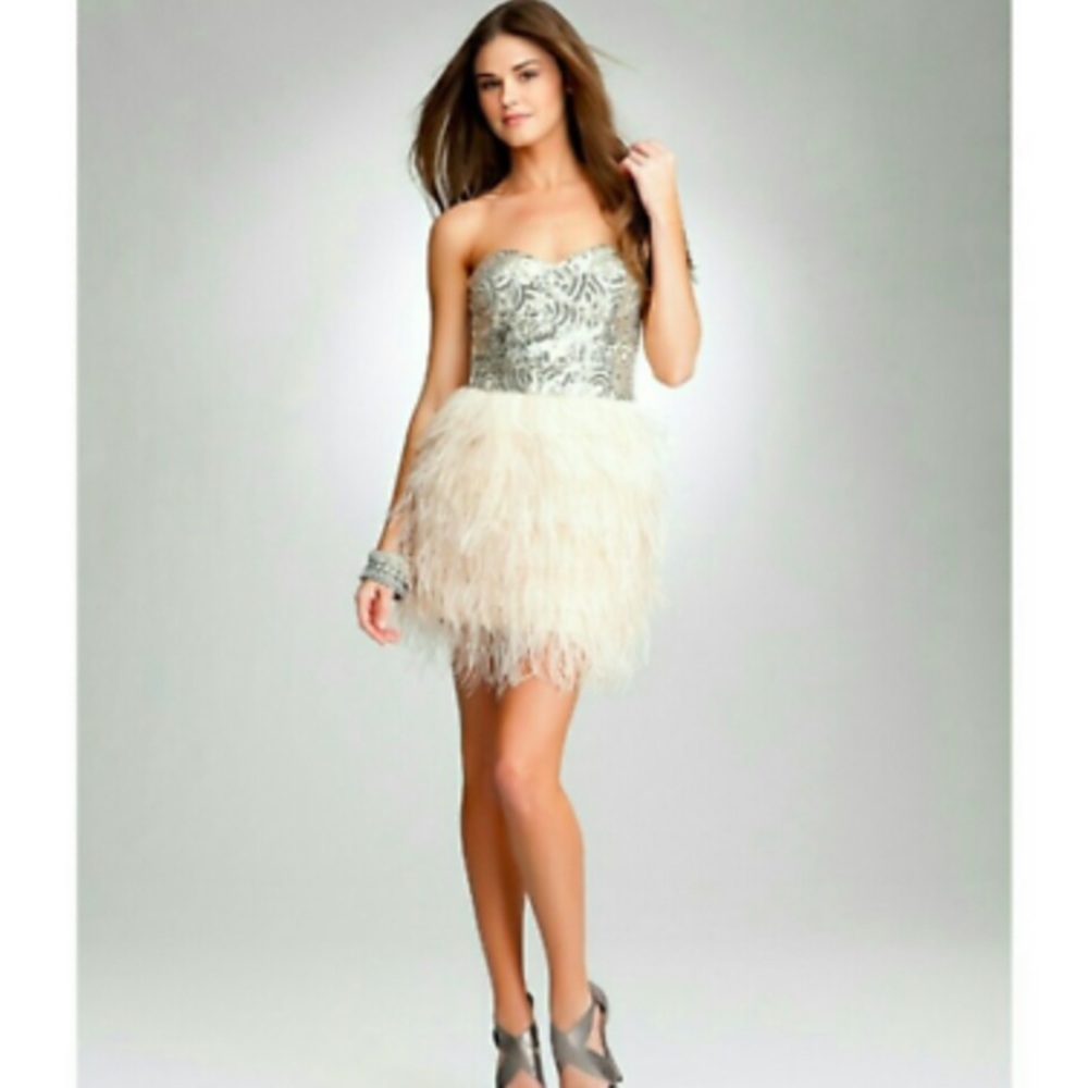 Bebe Isis Feather Dress